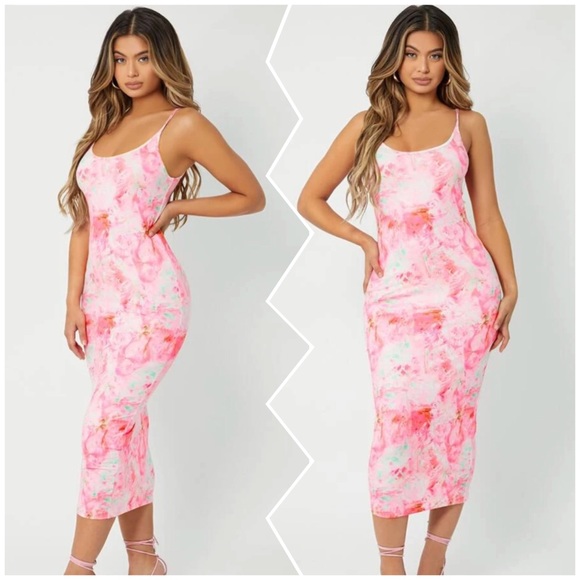 New pink tie dye bodycon dress - Picture 2 of 2